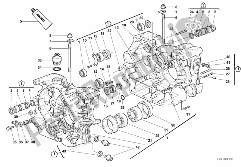 Alle onderdelen voor de Carter van de Ducati Supersport 750 SS 2000